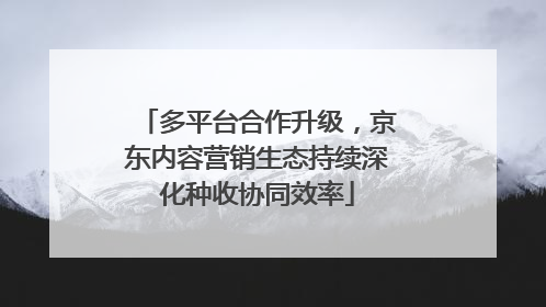 多平台合作升级，京东内容营销生态持续深化种收协同效率