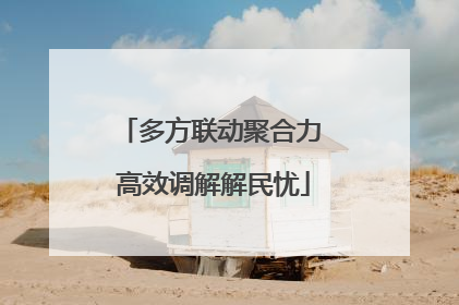 多方联动聚合力 高效调解解民忧