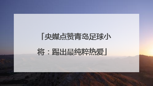 央媒点赞青岛足球小将：踢出最纯粹热爱