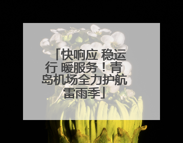 快响应 稳运行 暖服务！青岛机场全力护航雷雨季