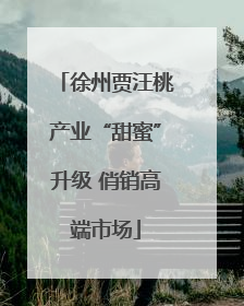 徐州贾汪桃产业“甜蜜”升级 俏销高端市场