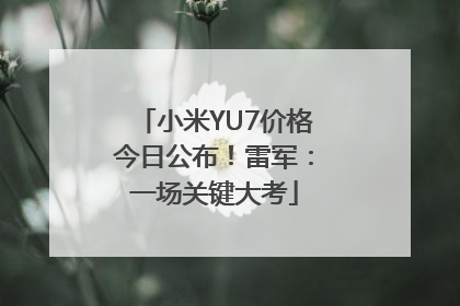 小米YU7价格今日公布！雷军：一场关键大考