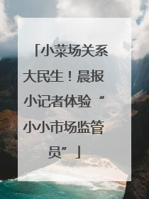 小菜场关系大民生！晨报小记者体验“小小市场监管员”