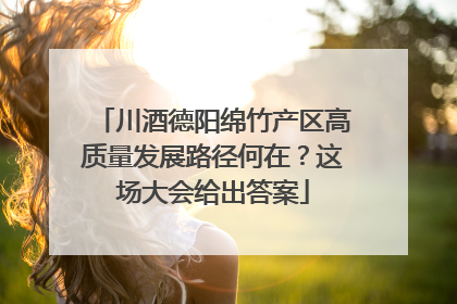 川酒德阳绵竹产区高质量发展路径何在？这场大会给出答案