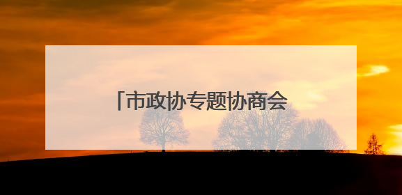 市政协专题协商会暨重点提案督办会议召开 黄喜忠讲话