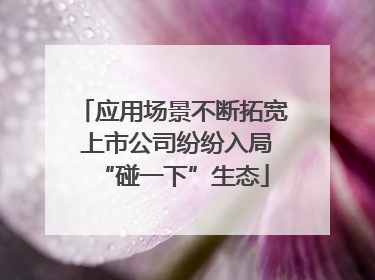 应用场景不断拓宽 上市公司纷纷入局“碰一下”生态