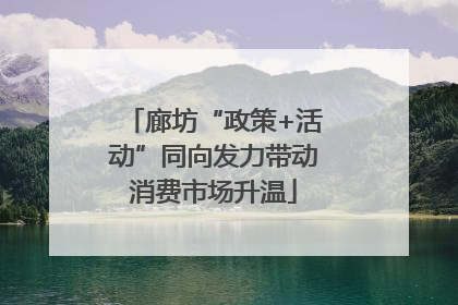 廊坊“政策+活动”同向发力带动消费市场升温