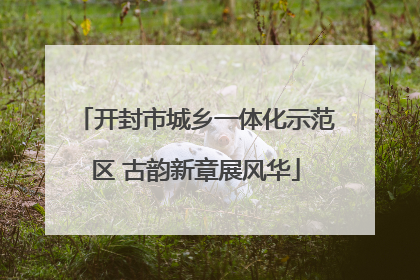 开封市城乡一体化示范区 古韵新章展风华