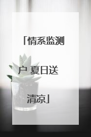 情系监测户 夏日送清凉