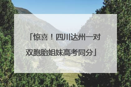 惊喜！四川达州一对双胞胎姐妹高考同分