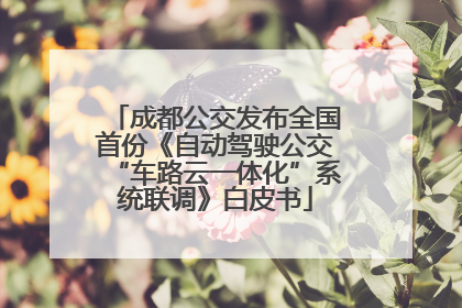 成都公交发布全国首份《自动驾驶公交“车路云一体化”系统联调》白皮书