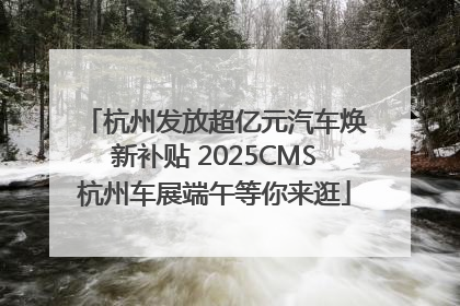 杭州发放超亿元汽车焕新补贴 2025CMS杭州车展端午等你来逛