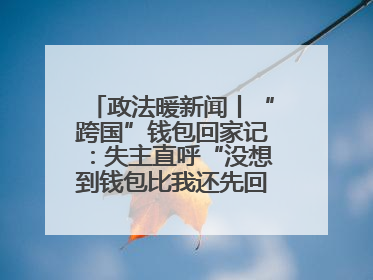 政法暖新闻丨“跨国”钱包回家记：失主直呼“没想到钱包比我还先回国！”