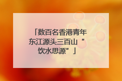 数百名香港青年东江源头三百山“饮水思源”