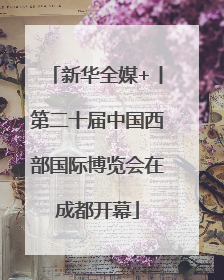 新华全媒+丨第二十届中国西部国际博览会在成都开幕