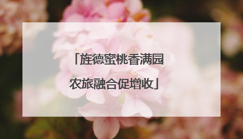 旌德蜜桃香满园 农旅融合促增收