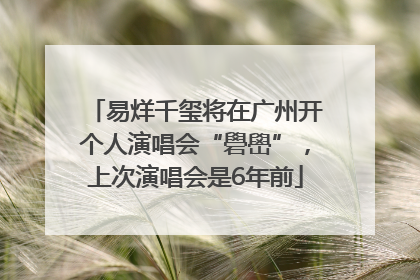 易烊千玺将在广州开个人演唱会“礐嶨”，上次演唱会是6年前