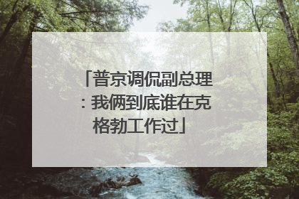 普京调侃副总理：我俩到底谁在克格勃工作过