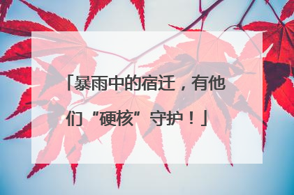 暴雨中的宿迁，有他们“硬核”守护！