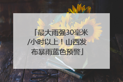 最大雨强30毫米/小时以上！山西发布暴雨蓝色预警