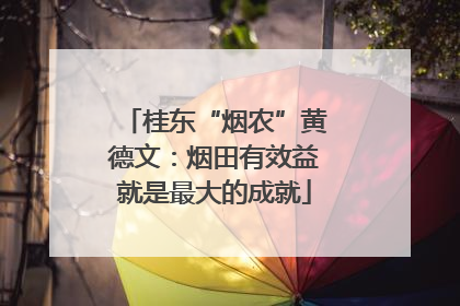 桂东“烟农”黄德文：烟田有效益就是最大的成就