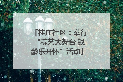桂庄社区：举行“粽艺大舞台 银龄乐开怀”活动