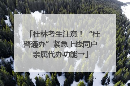 桂林考生注意！“桂警通办”紧急上线同户亲属代办功能→