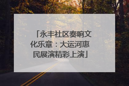 永丰社区奏响文化乐章：大运河惠民展演精彩上演