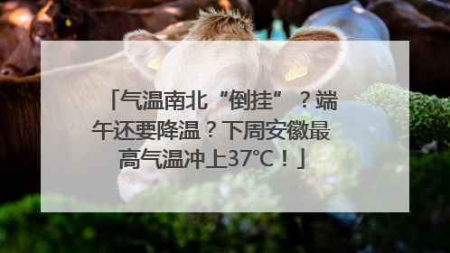 气温南北“倒挂”？端午还要降温？下周安徽最高气温冲上37℃！