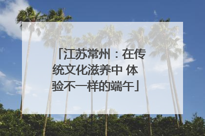 江苏常州：在传统文化滋养中 体验不一样的端午