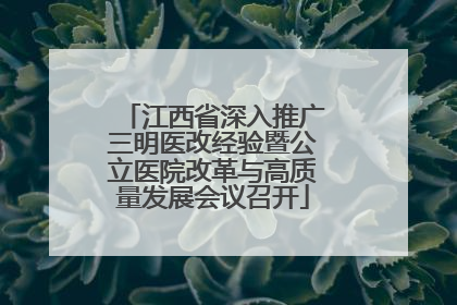 江西省深入推广三明医改经验暨公立医院改革与高质量发展会议召开