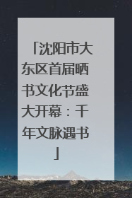 沈阳市大东区首届晒书文化节盛大开幕：千年文脉遇书