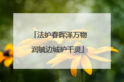 法护春晖泽万物 润毓边城护千灵