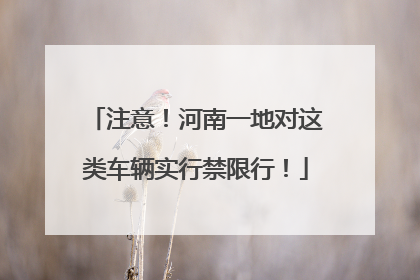 注意！河南一地对这类车辆实行禁限行！