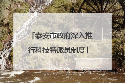 泰安市政府深入推行科技特派员制度