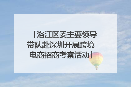 洛江区委主要领导带队赴深圳开展跨境电商招商考察活动