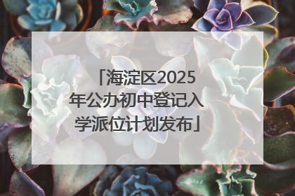 海淀区2025年公办初中登记入学派位计划发布