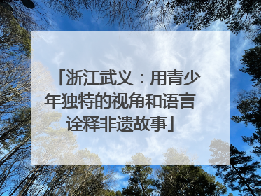 浙江武义：用青少年独特的视角和语言诠释非遗故事