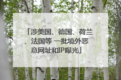 涉美国、德国、荷兰、法国等 一批境外恶意网址和IP曝光