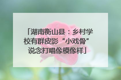 湖南衡山县：乡村学校有群皮影“小戏骨” 说念打唱像模像样