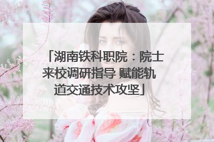 湖南铁科职院：院士来校调研指导 赋能轨道交通技术攻坚
