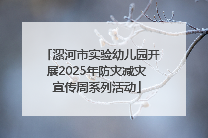 漯河市实验幼儿园开展2025年防灾减灾宣传周系列活动