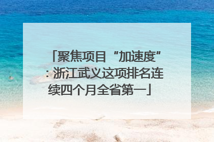 聚焦项目“加速度”：浙江武义这项排名连续四个月全省第一