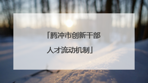 腾冲市创新干部人才流动机制