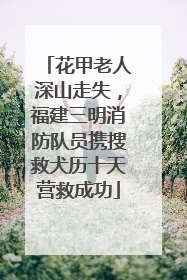 花甲老人深山走失，福建三明消防队员携搜救犬历十天营救成功