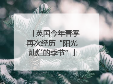 英国今年春季再次经历“阳光灿烂的季节”