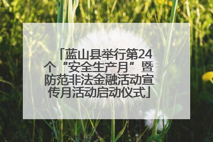 蓝山县举行第24个“安全生产月”暨防范非法金融活动宣传月活动启动仪式