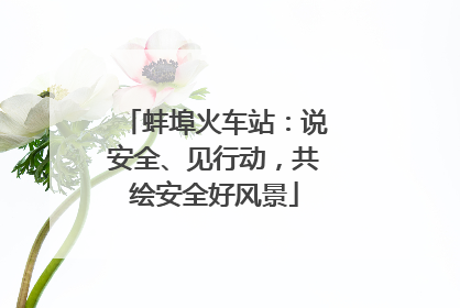 蚌埠火车站：说安全、见行动，共绘安全好风景