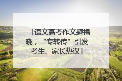 语文高考作文题揭晓，“专转传”引发考生、家长热议