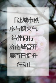 让城市秩序与烟火气结伴同行 济南城管开展百日提升行动